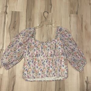 Cropped floral shirt